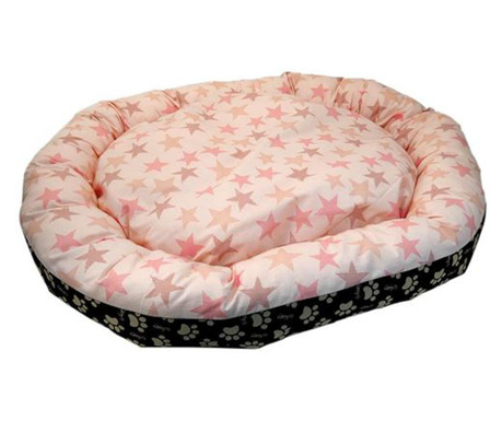 Меко легло за кучета/котки, модел със звезди, розово, 77 см