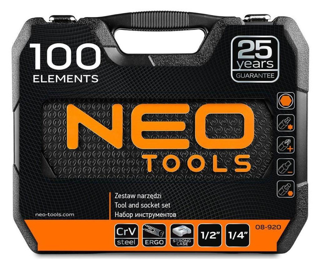 Комплект инструменти, 100 части, NEO