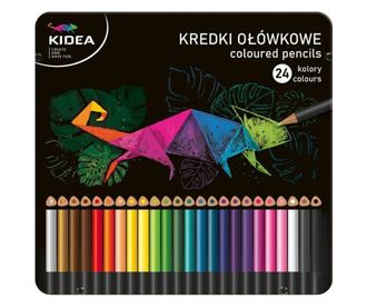 24 gyönyörű háromszög alakú ceruza készlet gyerekeknek, Kidea, többszínű