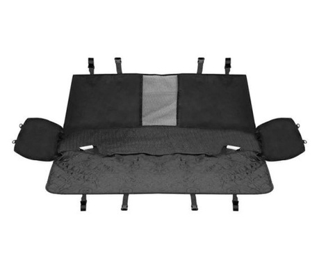 Калъф за столче за кола за защита и транспорт на кучета и котки, водоустойчиво, черно, 135х140 см