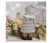 Зимна декорация, керамика, момче с фенер, сиви нюанси, 48 см