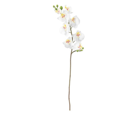 Floare artificiala ornamentala, fir de orhidee alba, lungime 60 cm