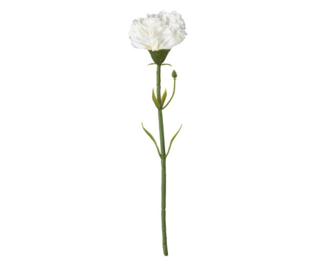 Floare artificiala ornamentala, fir de garoafa alba, lungime 30 cm