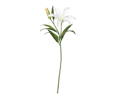 Floare artificiala ornamentala, fir de crin alb, aspect natural, lung, 83 cm