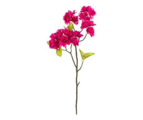 Planta artificiala decorativa, crenguta de alun inflorit, cu flori roz, lungime 45 cm