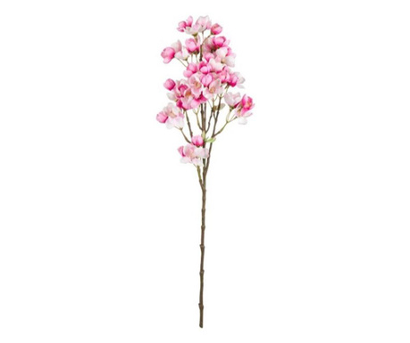 Planta artificiala decorativa, crenguta de alun inflorit, cu flori albe si roz, lungime 65 cm