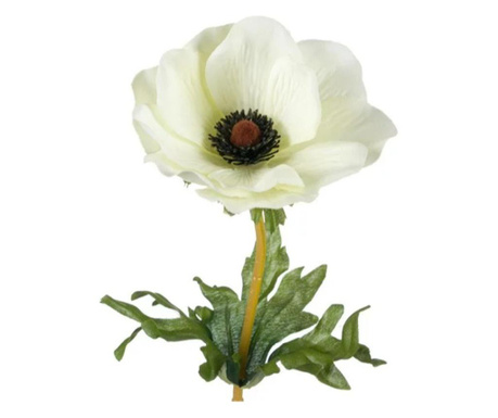 Floare artificiala decorativa, anemona alba, lungime 39 cm