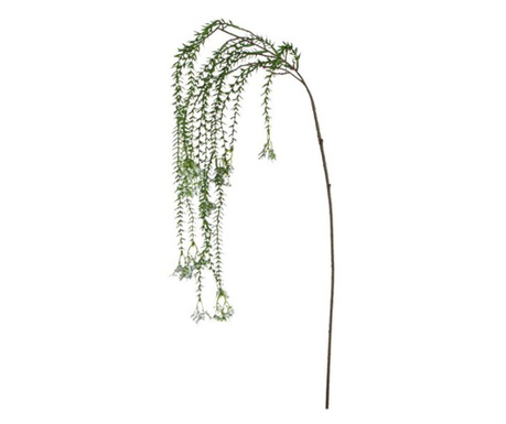 Planta cugatoare artificiala ornamentala, creanga cu ramurele curgatoare, frunze verzi si floricele mici albe pentru décor