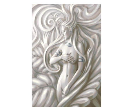 Media istennő vászon kép, márvány, női arc, 50x75 cm