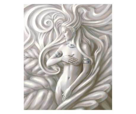 Media istennő vászon kép, márvány, női arc, 75x75 cm