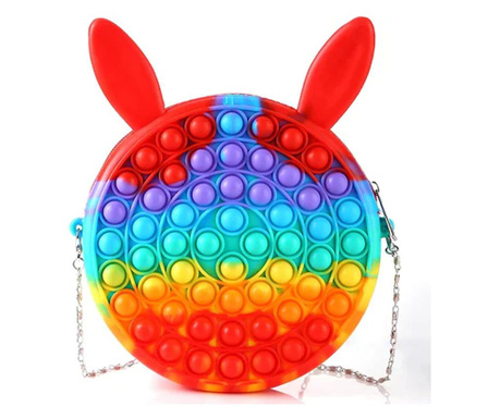 Jucarie pop it xl,geanta fidget toy, antistres, 15-20cm, multicolor