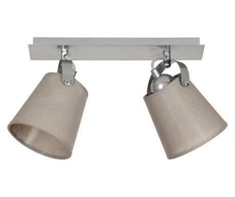 Lumină de plafon PIZA SPOT, crom, abajururi Camelot Ash, 2xE27