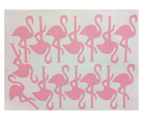 Set 45 stickere decorative in forma de pasare flamingo, 5 x 10cm, roz, original deals