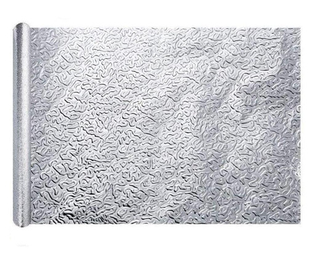 Folie pentru Protectie Pereti si Mobila de Bucatarie, 40 x 200cm, Coaja de Portocala, Argintiu, Original Deals®
