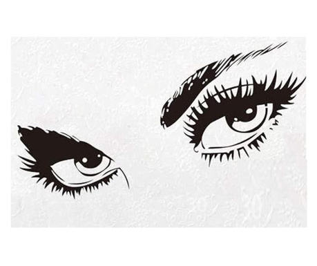 Sticker decorativ autocolant, ochi seducatori de femeie, pentru living sau dormitor, 40cm, negru, original deals