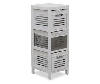 Drveni ormarić Bibi s 3 košare - bijelo/sivo - 25x29x70 cm