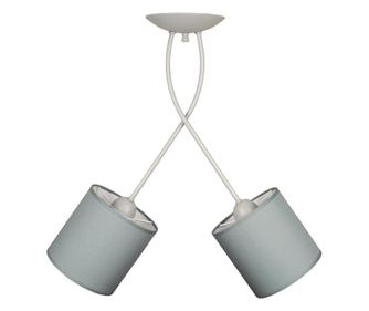 Lumină de plafon GRACE, finisaj titan, abajururi din bumbac gri deschis, 2xE27 50x16x75 cm