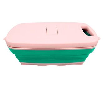 Tocator multifunctional Multi Tool Plate, accesorii incluse, design modern si practic, pliabil, usor de depozitat, roz/verde, 32