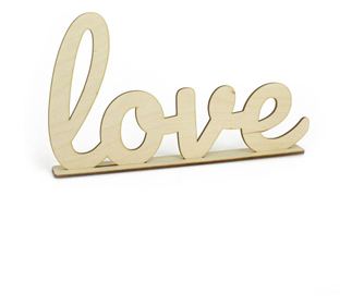 Lovie dekoratív felirat Love, fából, 27x15cm