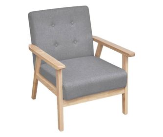 Fotelja, svijetlosiva, tekstilni materijal