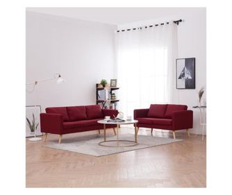 Sada pohovek, 2 kusy, bordó, textilní materiál