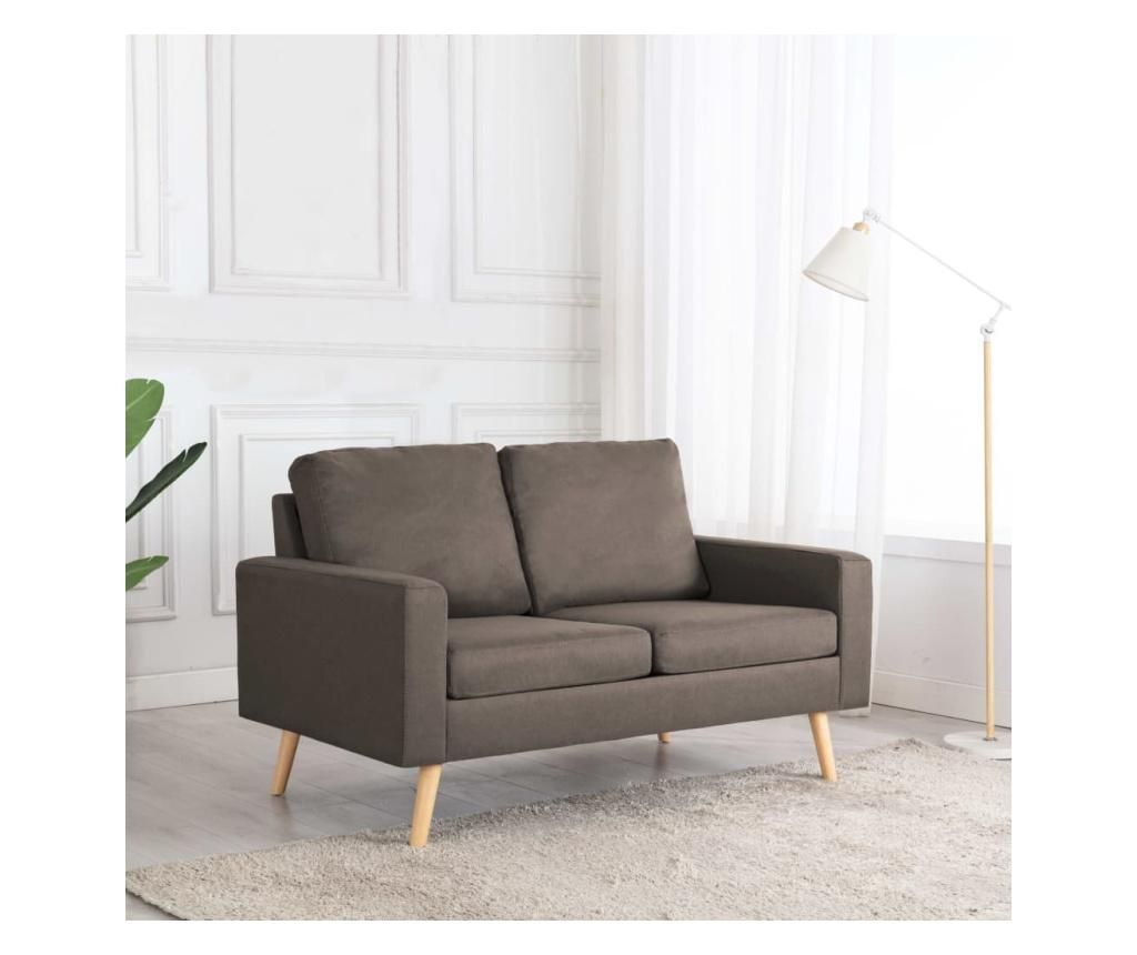 2-Seater Sofa, Taupe Grey, Fabric