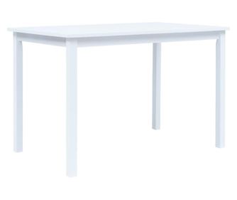 Τραπέζι Κουζίνας, Λευκό, 114 x 71 x 75 εκ., Μασίφ Ξύλο Hevea