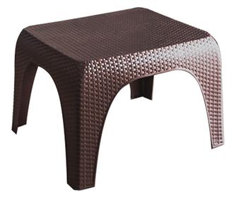 RAKI classi ratan masa dreptunghiulara din plastic tip ratan, 60x51,5x43cm, culoare cafea