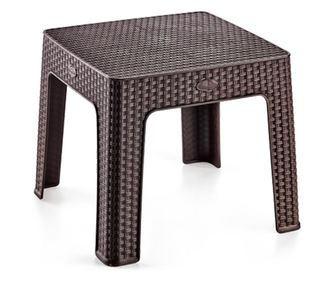 RAKI ratan masa pentru sezlong, plastic tip ratan, 44x44xh41cm, maro