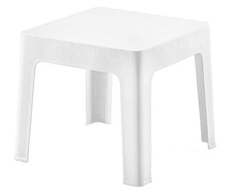 RAKI masa pentru sezlong plastic alba, 44x44xh41cm