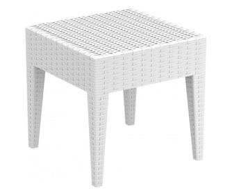 RAKI miami masa pentru sezlong din ratan sintetic, 45x45xh45cm ,alba