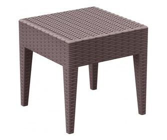 RAKI miami masa pentru sezlong din ratan sintetic, 45x45xh45cm, maro