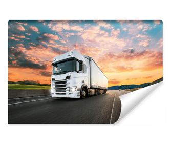 Fototapeta Do Kanceláře Nákladní Auto Cesta Západ Slunce  315x210cm