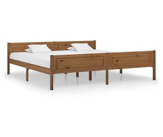 Krevetni okvir, medeno smeđa, 200x200 cm, masivno borovo drvo