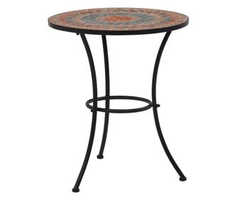 Τραπέζι Μπιστρό με Μωσαϊκό, Πορτοκαλί/Γκρι, 60 εκ., Κεραμικό