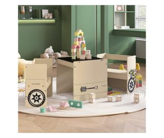Set stolića i stolica za djecu 3 dijela model terenskog automobila MDF