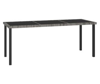 Kerti asztal, szrke, 180 x 70 x 73 cm, polirattan