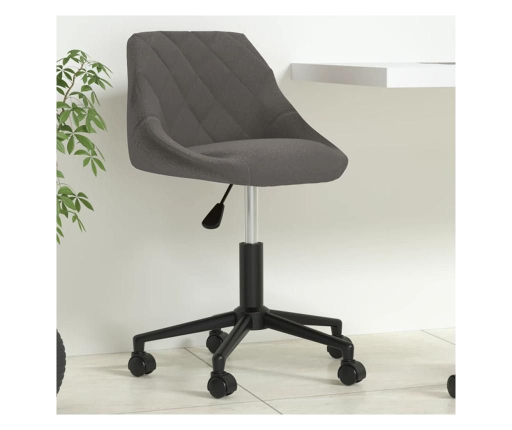 Zakretna uredska stolica, tamno siva, baršun