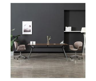 Офисен стол с тапицерия в цвят taupe, въртящ се