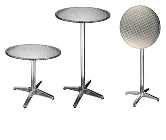 HI Masă bar-bistro pliabilă, 60 x 60x (58-115) cm, aluminiu, rotund