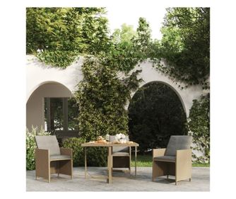 Kertasztal, bzs, 109x107x74 cm, polirattan/ tmr akcfa