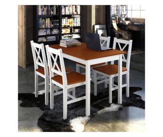 Set kuhinjskog namještaja, 5 dijelova, smeđa i bijela