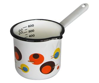 RAKI circle ibric emailat gradat 10cm 600ml