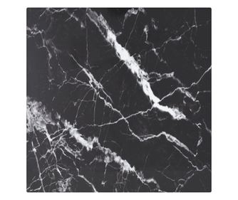 Μαύρη Επιφάνεια Τραπεζιού 30x30 εκ. 6 χιλ. από Επεξεργασμένο Γυαλί με Σχέδιο Μαρμάρου
