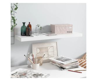 Fali polc, fehr magasfny, 80x23,5x3,8 cm, MDF