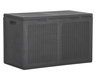 Kertszeti troldoboz, fekete, 180 l, PP rattan
