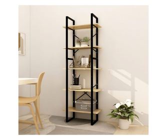 Bibliotecă cu 5 rafturi, 60x30x175 cm, lemn de pin