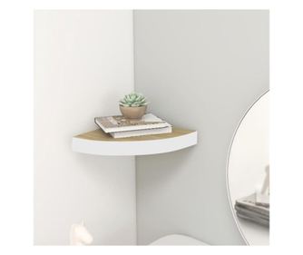 Sarokpolc, tlgy s fehr, 25x25x3,8 cm, MDF