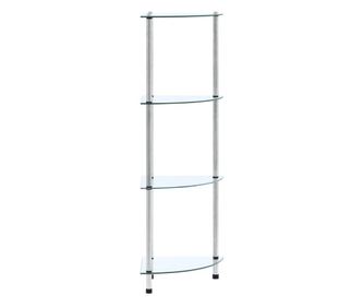 Raft cu 4 niveluri transparent, 30x30x100 cm, sticlă securizată