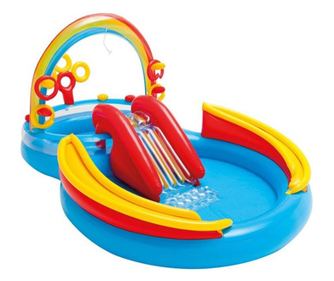 Piscina gonflabila tip spatiu de joaca cu tobogan pentru copii, cu pulverizator, de curte si gradina, 2.95 x 1.90 x 1.35 m, mult